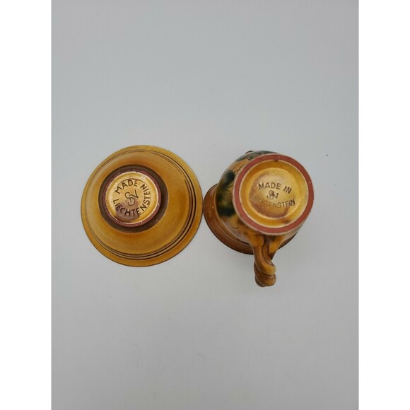 Vintage SN LIECHTENSTEIN Grapevine Leaf Pattern Mini Bowl & Pitcher Creamer - Picture 6 of 12